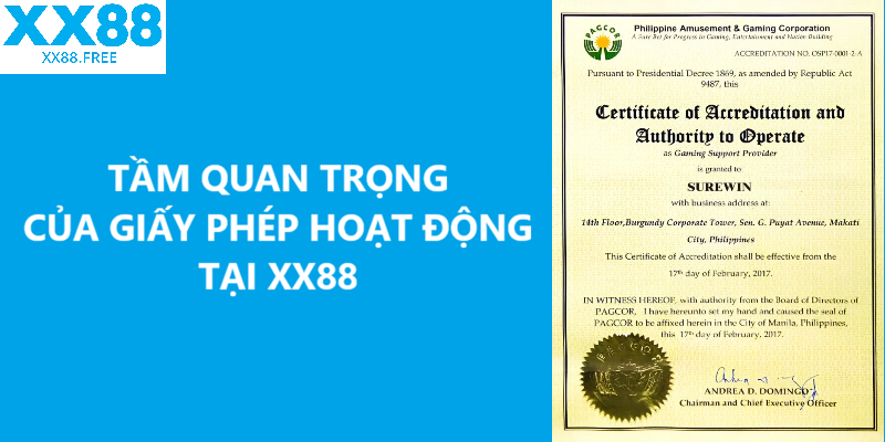 Tầm Quan Trọng Của Giấy Phép Hoạt Động Tại XX88